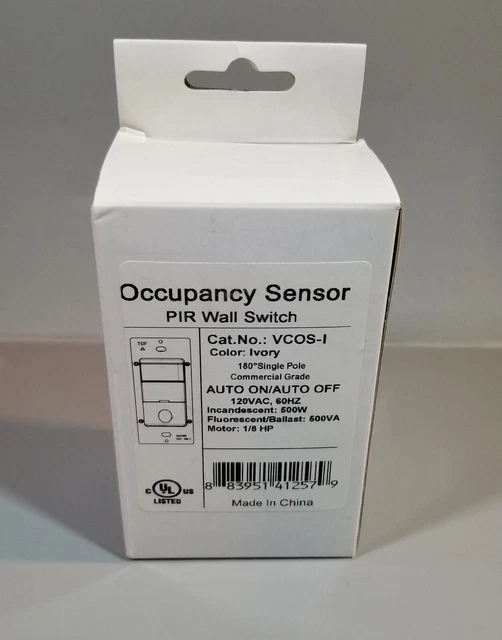 PIR Wall Motion Sensor Light Switch with Cover Plate