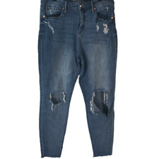 Wild Fable Denim Skinny Jeans Size 12 Womens Distressed 34X28 Casual Blue