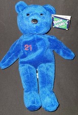 Bamm Beanos Roger Clemens Blue Bear Baseball MLB Vintage 1998 Used w Tag see pic