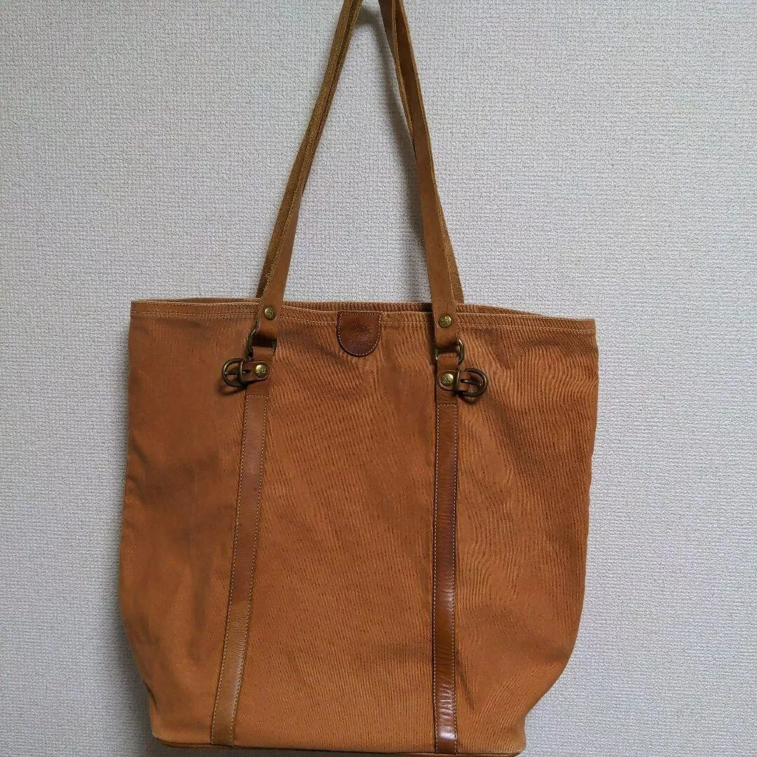 IL BISONTE Canvas Tote Bag Canvas Brown size 35 × 40 × 15cm free shipping