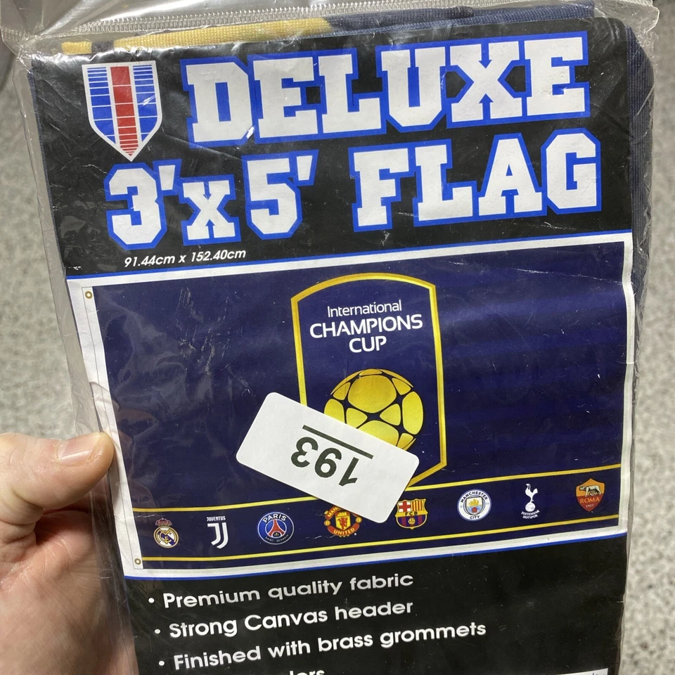 WinCraft International Champions Cup Fútbol Fútbol Deluxe Bandera 3' x 5' Nuevo con Etiquetas Foto 2 de 4