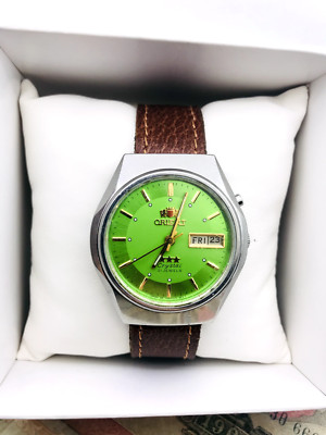   Wrist watch Orient Automatic Calendar Crystal   Japan Vintage Service  