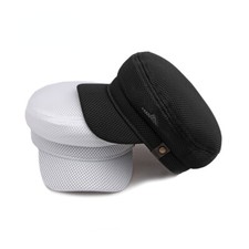 Men Mesh Breathable Flat Top Cap Military Style Captain Summer Sun Hat New