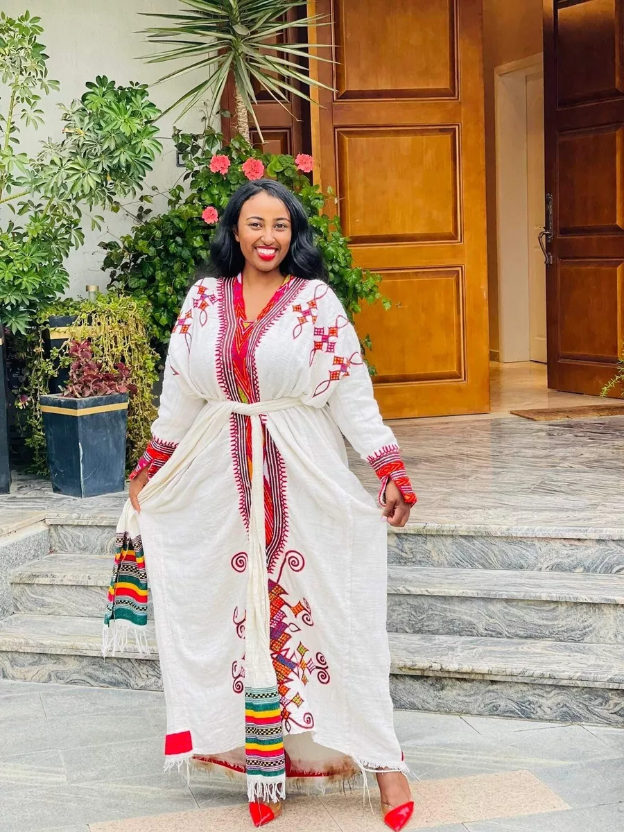 Ethiopian Gondar Traditional Women Dresses Red eBay