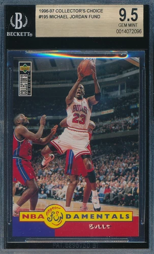MICHAEL JORDAN 1996-97 COLLECTOR'S CHOICE BGS 9.5 GEM MINT CARD #195 POP 5!