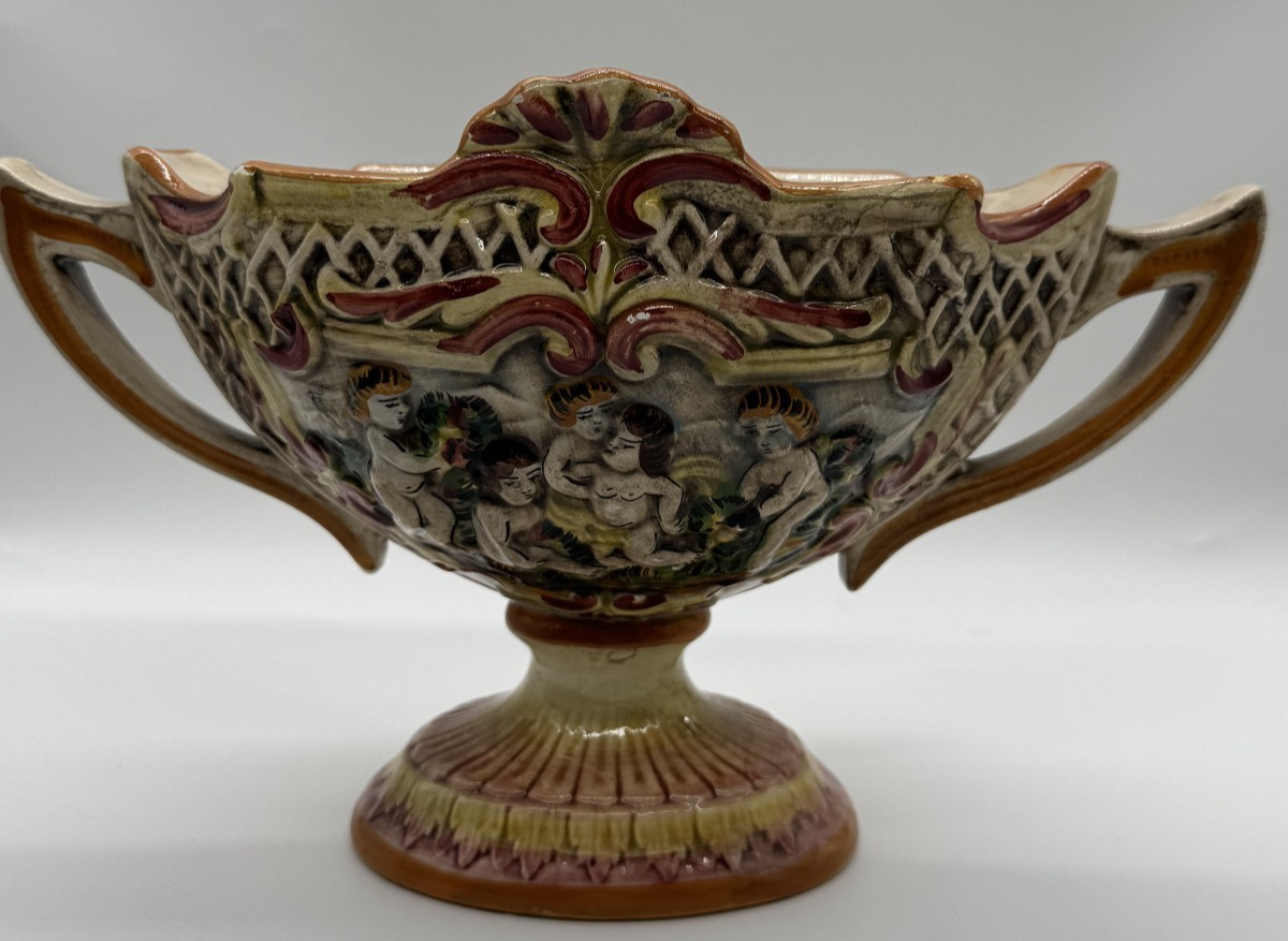 Antique Capodimonte Made in Italy Norleans handmade Bowl Centerpiece