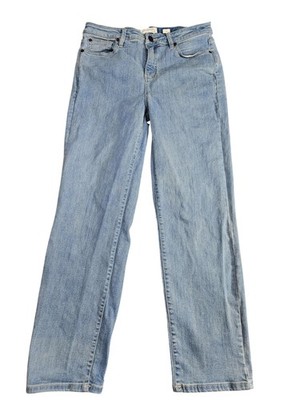 Coldwater Creek High Rise Straight Jeans Womens 10P Blue Light Wash Shape Me