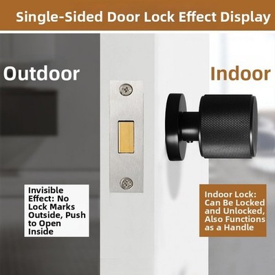 Invisible Door Lock Single Sided Concealed Discreet Wood Door Lock Modern