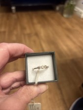 STUNNING CHAMPAGNE DIAMOND TRILOGY RING In 925 Vermeil. .56CT Size O