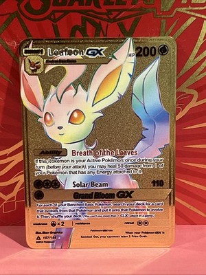 Pokemon Inspired Metal Card Leafeon GX For Gift / Display