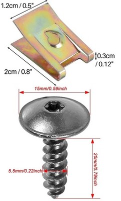 FIT ALFA ROMEO METAL ENGINE COVER UNDERTRAY SPLASHGUARD WHEEL ARCH TORX SCREW