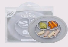 Mini Mat Pewter 6-12 Months Silicone Suction Placemat Divided Plate Baby