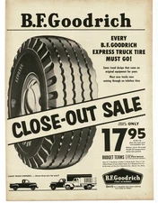 1956 B. F. Goodrich Truck Tires close-out sale Vintage Print Ad
