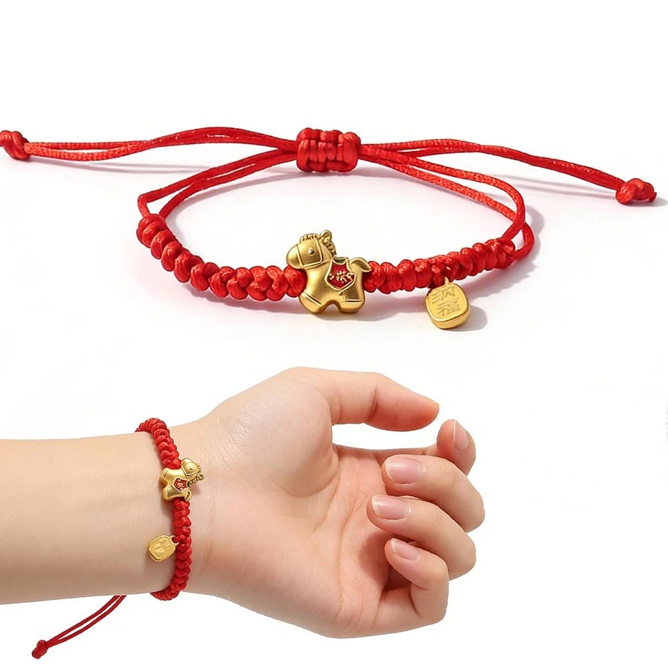 Year of The Horse Bracelet Chinese Zodiac Horse Red String Bracelet Feng Shui