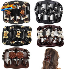 5 Pieces Stretchy Magic Hair Comb Adjustable Elastic Comb Hair Clip for Women