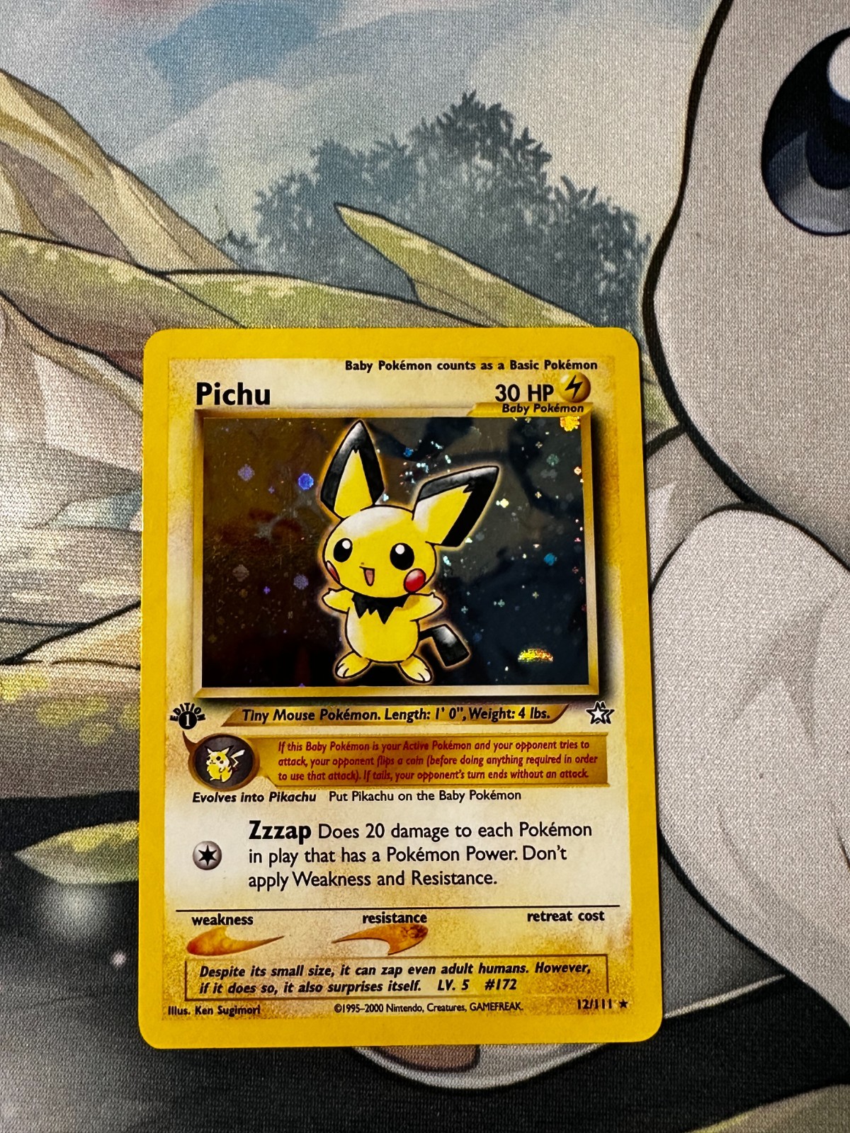 Pokemon Neo Genesis 1st Edition Pichu 12/111 with Swirl Near Mint