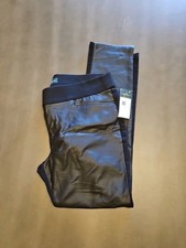 Ralph Lauren Women's 16 Pants Faux Leather Material Stretch Black Leggings NWT