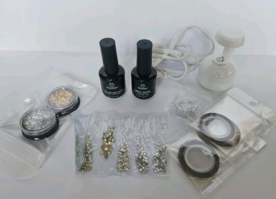 Mixed Lot Beetles Nail Art Foil Glue Set Silver Gold Soak Off Gel UV LED Cured