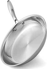 Stainless Steel Pan，Non-Toxic PFAS, PFOA & PTFE Free, Compatible With All Cookto