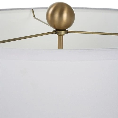 Uttermost Cardoni 2-Light Transitional Fabric & Glass Table Lamp in White/Bronze - Picture 5 of 7
