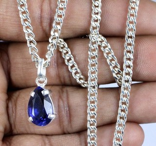 Ceylon Blue Sapphire 4.80 Ct Natural Pear Gemstone Certified Pendant Tariff Free