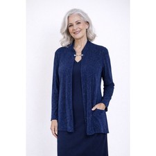 Alex Evenings Blue Sequin Jacket Party Wedding Guest Elegant Cocktail Womens 12