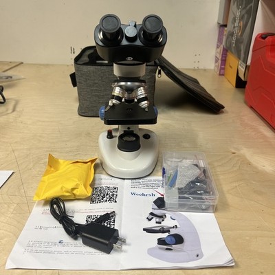 40X-2000X Compound Binocular Microscope WF10x WF25x Eye Magnification USB Camera