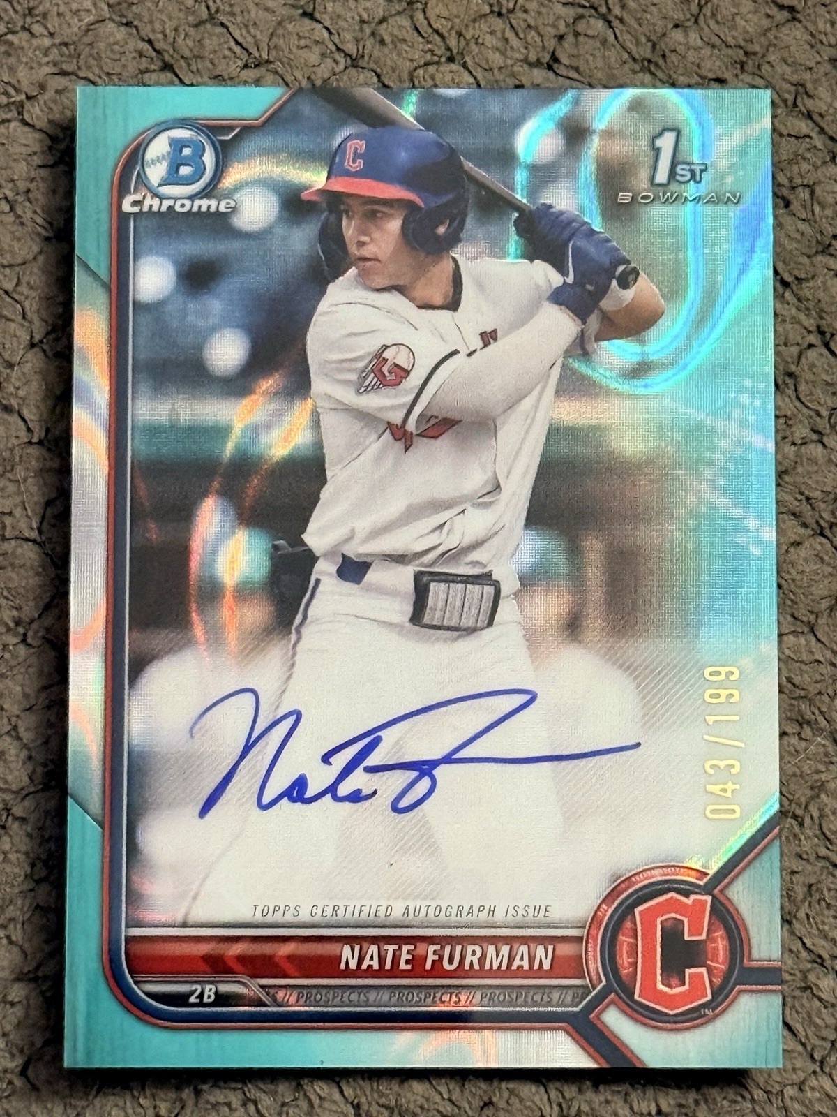 NATE FURMAN 2022 BOWMAN CHROME 1ST AQUA LAVA ROOKIE AUTO /199 SAN FRANCISCO RC