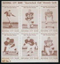 1961 National City CLEVELAND BROWNS "Brownie Cards" -SET#5 w/ GROZA, MITCHELL