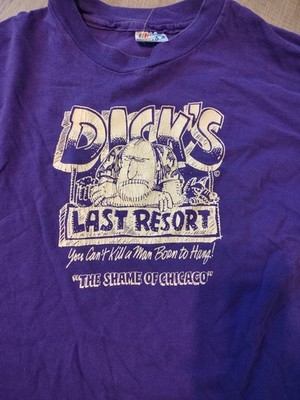 VTG Dicks Last Resort T shirt Single Stitch XL MADE USA Purple Chicago