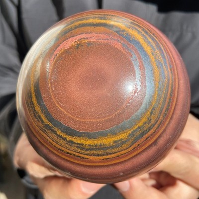 3.2lb Natural striped Tiger-eye stone Sphere quartz crystal ball specimen healin