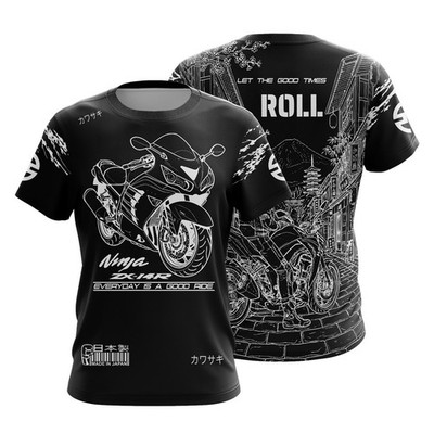 Motorcycle T-Shirt, Custom Gift For Kawasaki Ninja ZX-14R Biker Graphic Design