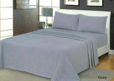Image of Thermal Flannelette 100% Brushed Cotton Flat or Fitted Bed Sheets Or Pillowcase