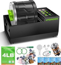 Professional Rock Tumbler Kit, 4LB Extra-Large Barrel with Cutting-Edge Brushles