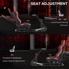 Supllueer Racing Simulator Cockpit Stand With Red Seat Fit Logitech G920 G29G923