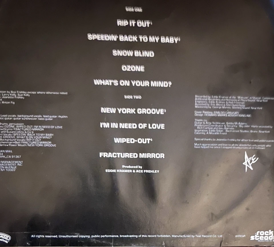 Kiss. Rare South African Release Ace Frehley In Vg+ Condition - Image 2 of 4