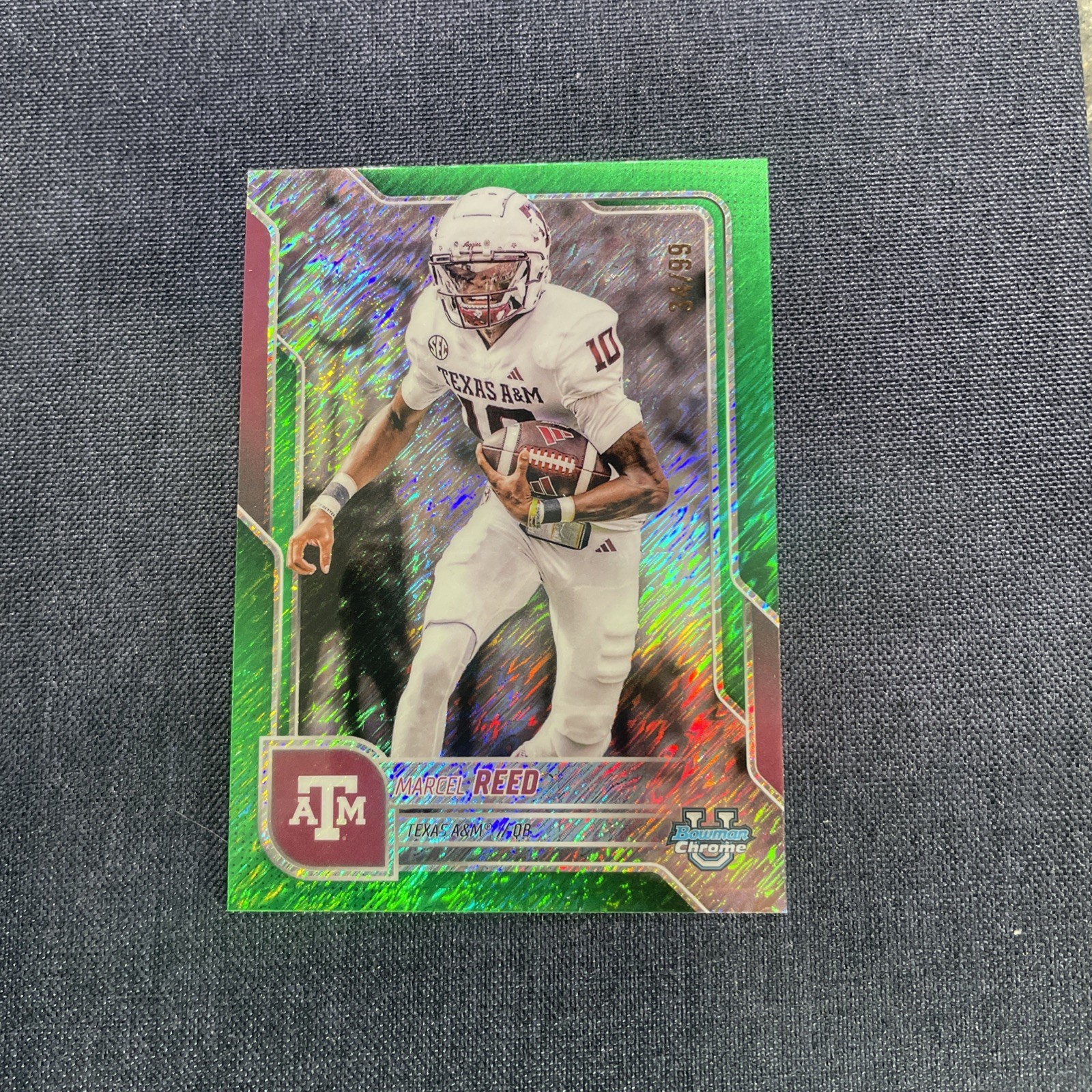2025 Bowman Chrome U Marcel Reed Green Shimmer /99 Texas A&M #133 SSP