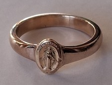 9ct Yellow Gold Miraculous Medal Ring - UK Size M - 3.55 Grams