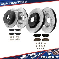 275mm Front Rear Drilled Rotors Brake Ceramic...