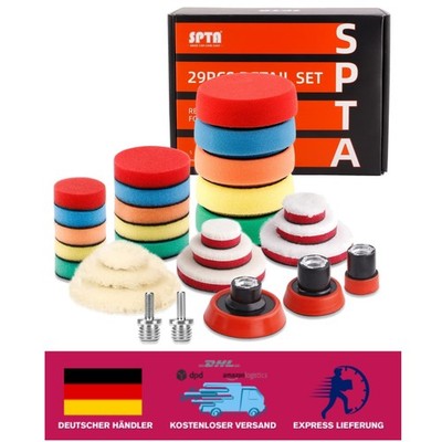 29-teiliges Polierpad-Set für Bohrmaschine, 25/50/80mm, mit M14 Gewinde, für ...