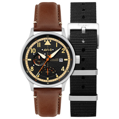 AVI-8 Hawker Hurricane McKellar Stainless Steel 44mm Japanese Quartz Wristwatch