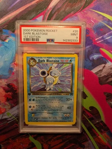 Pokémon TCG Dark Blastoise 20/82 Rare Non-Holo First Edition PSA 9