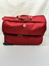 Joy Mangano Women's First Class Tuff-Tech Luggage Tote Red With Wheels