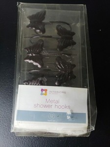 Interiors by Design" Metal Butterfly Shower Hooks.