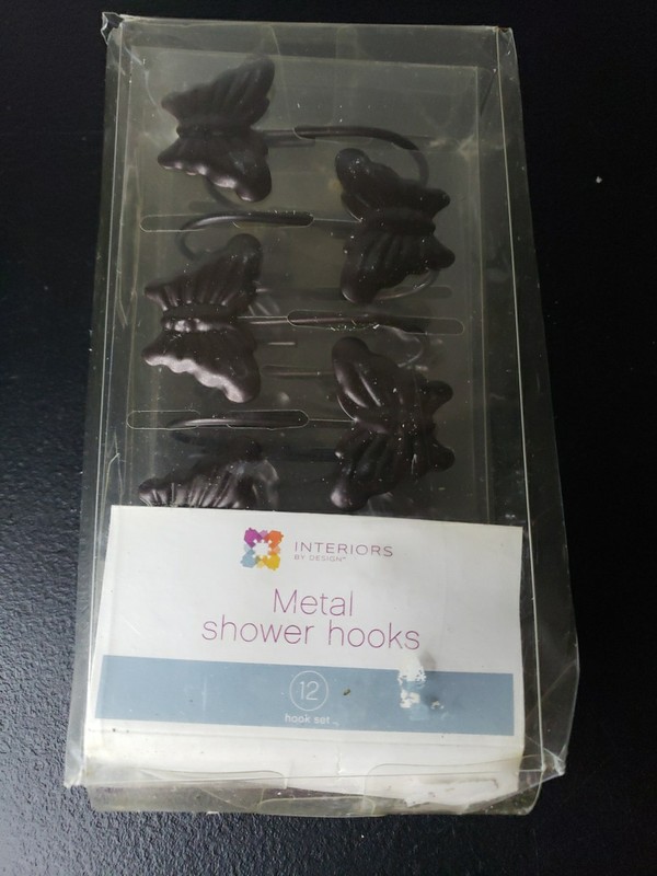 Interiors by Design" Metal Butterfly Shower Hooks.