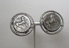 Vintage Alva Studio Horse Museum Replica Silver Tone Clip Earring