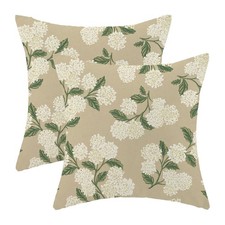 AEIOAE Spring Pillow Covers 18x18 Inch 18" x Pack of 2 , Beige Hydrangea