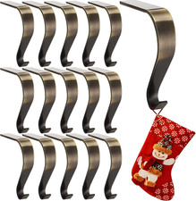 16 Pcs Christmas Stocking Holders for Mantel Xmas Stocking Hangers Fireplace Soc
