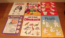 Kids Learn How to Draw Animals SILLY Monsters CLOWNS DINOSAURS PEOPLE DOGS LOT 6