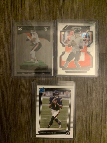 2022 Panini Prizm Justin Fields 3 Card Lot RC Rated Rookie Chronicle 